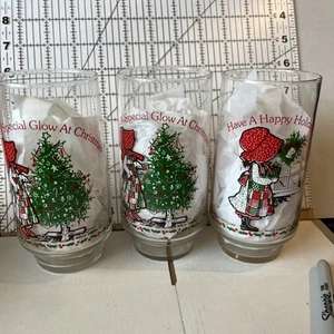 1977 Holly Hobbie Coca Cola Weihnachtsgläser 3er Set Limited Edition 6" Tassen - Bild 1 von 7