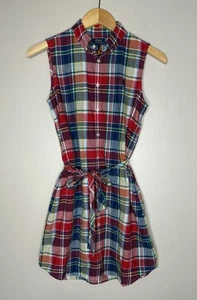 Polo Ralph Lauren Girls 16 Multicolor Plaid Madras Sleeveless Shirt Dress NWT - Picture 1 of 13