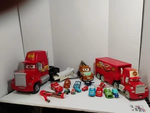 Disney Pixar Cars Lot Lightning McQueen Mack Trucks Mater & Diecast Vehicles Set - Picture 1 of 24