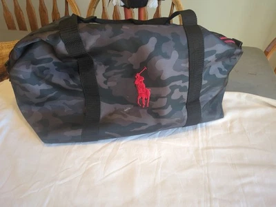 Polo Ralph Lauren Camo Pattern Duffle Bag, Red Interior For Promo  - Image 1 of 4
