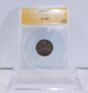 1924-D  LINCOLN Cent, ANACS F-15! - Picture 1 of 4