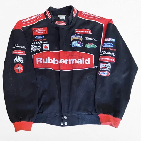 Kurt Busch Autographed Rubbermaid Racing Jacket Mens Size Large Roush Racing Cover