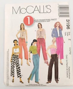 McCall's Pattern #3196 1 Hour Drawstring Pants Style Comfort 2 Lengths Size L-XL - Picture 1 of 3