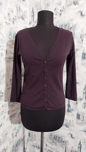 Marithe Francois Girbaud Womens Top M US 8 D 42 Purple Button Front Cardigan π - Picture 1 of 11