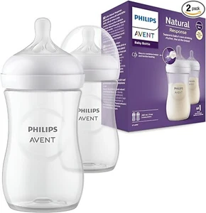 Philips Avent Natural Response Baby Bottle 1+ Months 2 x 260ml (Model SCY903/02) - Picture 1 of 14