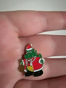Enamel green Cedric Santa dragon Charity brooch badge tie lapel pin - Picture 1 of 3