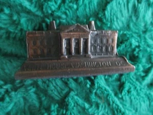 White House Washington DC - Brass Collectible 3" by 2" Paperweight - Picture 1 of 4