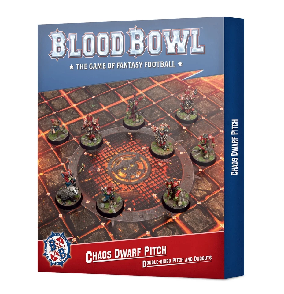 Warhammer Blood Bowl Chaos Dwarf Juego de lanzamiento y dugout de doble cara Foto 1 de 1