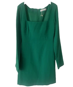 Mango Square Neck Mini Dress, Long Sleeve, Size XXS, UK 4, Green - Picture 1 of 12