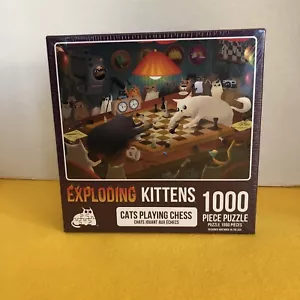 Exploding Kittens Katzen spielen Schach 1000 Stck. Puzzle BRANDNEU - Bild 1 von 6