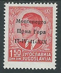 1941 MONTENEGRO 1,50 D VARIETà 17-IV-41-X1X MH * - M62-8 - Imagen 1 de 1