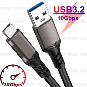 USB 10Gbps Cable 3A 60W QC3.0 Fast Charging USB Type A to USB C 3.1/3.2 Cable - Picture 1 of 8