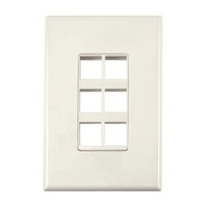 Placa de pared Construct Pro 6 puertos con cara sin tornillos (almendra ligera) - Imagen 1 de 5