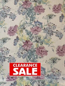 Laura Ashley Cosmos Off White Grey Green Curtain Fabric SOLD PER METRE 😊 - Picture 1 of 7