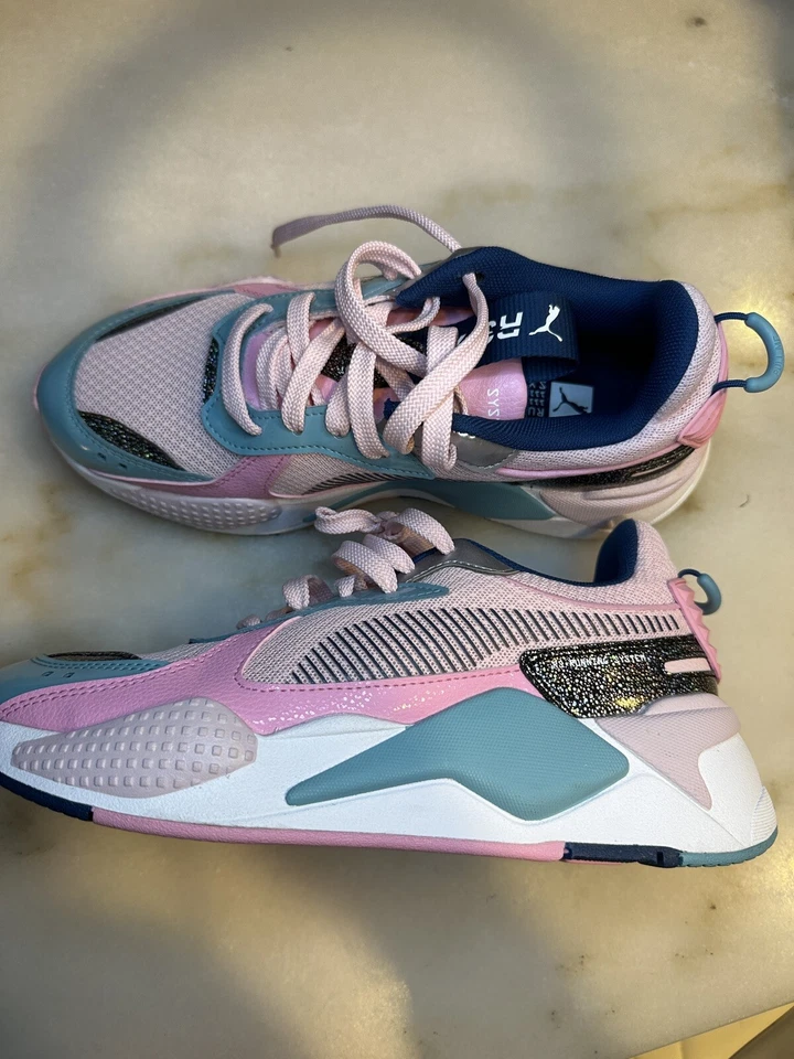 Puma RS-X Zapatos para Correr Niñas Jóvenes EE. UU. Talla 6.5C K-Pop Rosa Pastel Azul Foto 1 de 4