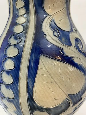 Cerveza Alemana Stein Antiguo Westerwald Gres Esmaltado con Sal Peltre 11.5" Floral Foto 1 de 4