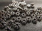 ANTIQUE SILVER FINISHED DAISY BEADED RONDELLE SPACER BEADS 6X2 MM 50 PIECES