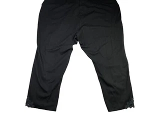 Catherines Women’s 4X Pants Black W/Lace Hem 68% Rayon 27% Nylon 5% Spandex - Picture 1 of 4