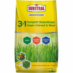 Substral Komplett-Rasendünger 3in1 14kg für 400m2 gegen Unkraut und Moos - Bild 1 von 2