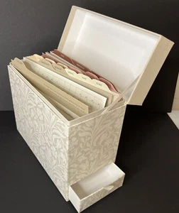 Hallmark Greeting Card Organizer Storage Box Hidden Drawer Fabric Top Vintage - Bild 1 von 22