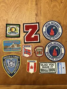 Lot of 10 Vintage Patches Travel Souvenirs Landmarks Country Letterman - Picture 1 of 11