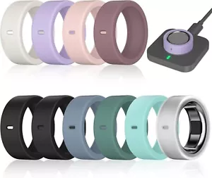 10-Pack Silicone Ring Covers – Oura Gen 3/4 & Galaxy Ring, Charge-Friendly - Picture 1 of 5