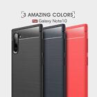 For Samsung Galaxy Note 10 SM-N970F Black Carbon Fibre Shockproof Gel Phone Case