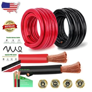 Cable de batería calibre 2 de alto rendimiento de 10 pies con chaqueta de PVC para energía solar y marina - Imagen 1 de 9