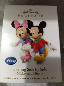 Hallmark Keepsake Ornament Disney Skating Side By Side Mickey & Minnie Mouse New - Picture 1 of 5