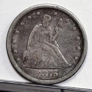 1875-CC Twenty Cent Piece - Ch VF Details, Cleaned (#53547-L) - Picture 1 of 8