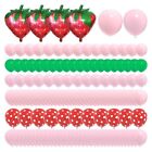 Pastel Pink Strawberry Green Balloon Garland Decorations Theme Party  Girl