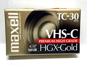 Maxell VHS-C TC-30 HGX-Gold sealed camcorder video cassette tape - Picture 1 of 2
