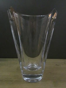 Nambe Vaso Cristallo Piombo Completo Design Asimmetrico Vetro Spessore Pesante 9" - Foto 1 di 9