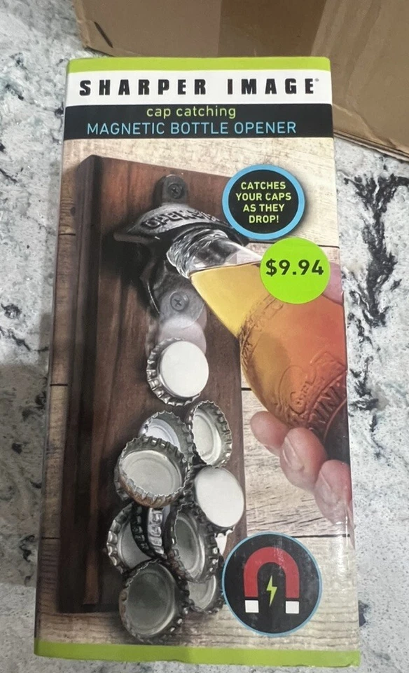 Sharper Image Cap Catching Magnetic Bottle Opener, New - Image 1 of 4