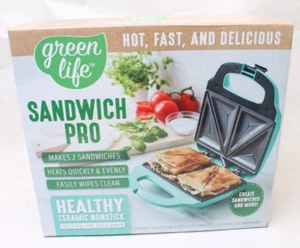 GreenLife Sandwich Pro - parrilla eléctrica prensa Panini - cerámica antiadherente saludable - Imagen 1 de 11