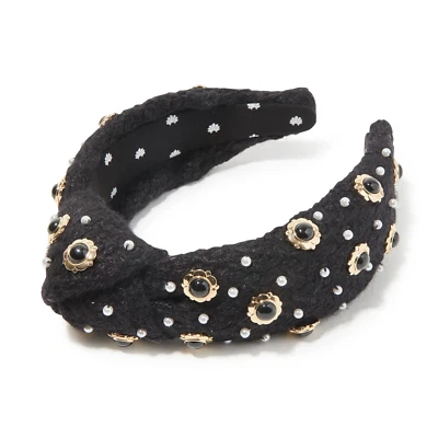 Diadema anudada Lele Sadoughi Jet Eva cabujón nueva con etiquetas Foto 1 de 4