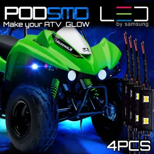 LED Pods Blue Lights Rock Light ATV UTV for Kawasaki 4 Pieces - Picture 1 of 5