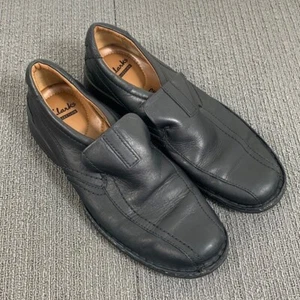 Clarks Collection Loafers Mens Size 8 M Black Leather Escalade Step 14885 - Picture 1 of 12
