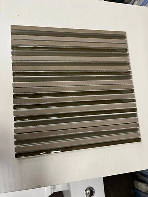 Beige / Brown Ceramic Stripes Glass Sheet - Image 1 of 3