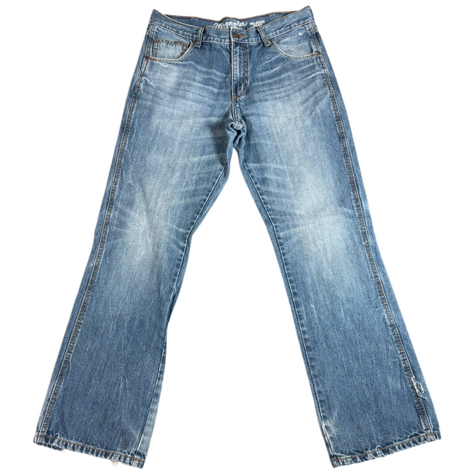 Wrangler Retro Jeans Mens 33X32 Blue Denim Slim Fit Straight Leg Cowboy Western - Image 1 of 4