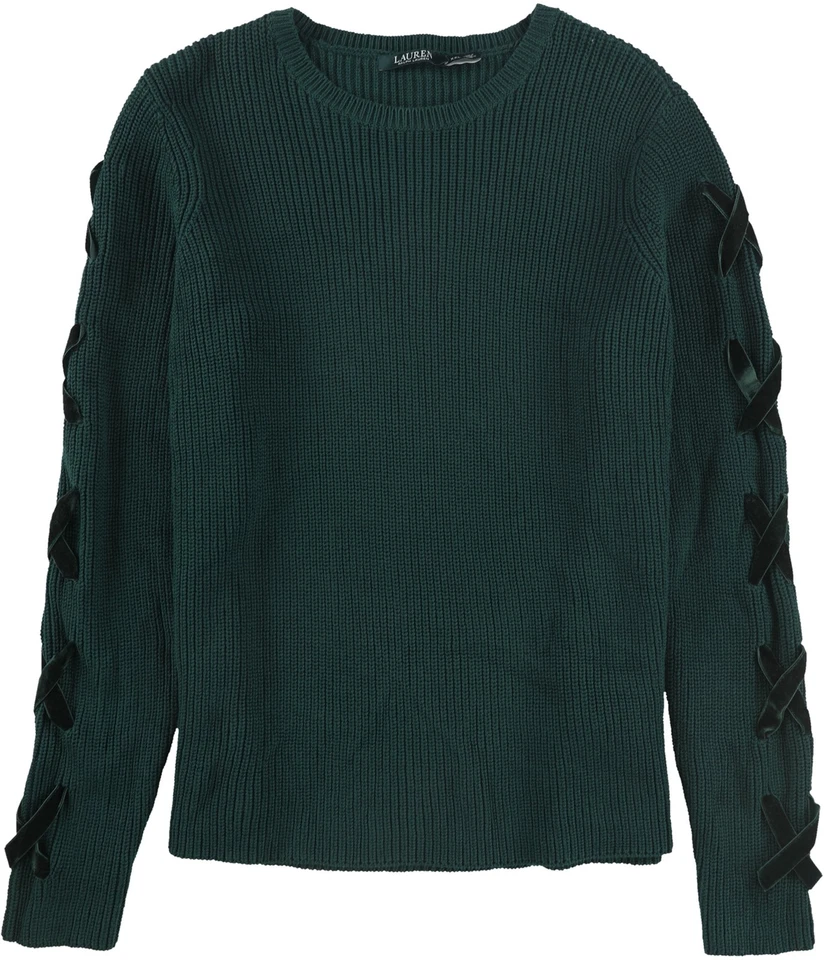Ralph Lauren Womens Velvet Accent Pullover Sweater, Green, XX-Large - Image 1 of 1
