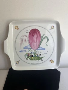 VILLEROY & BOCH LE BALLON pattern Square Cake Plate 9-1/2" x 8" READ - Picture 1 of 15