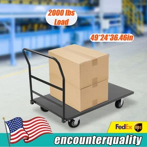 2000Lbs Platform Cart Dolly Industrial Flat Dolly Cart Hand Truck Trolley Heavy - Picture 1 of 15
