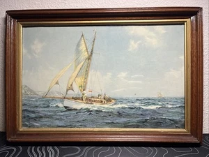 "Fine Weather and a Fair Wind" Montague Dawson Framed Print 16 3/8” X 11 1/4” - Picture 1 of 5