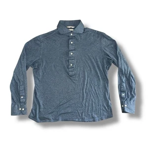 Suitsupply Popover Long Sleeve Shirt Men’s 41/42 16/16.5 Extra Slim Fit Blue - Picture 1 of 5