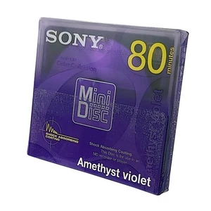 Sony Color Collection 80 Minute Blank Recordable MiniDisc Violet - New Sealed MD - Picture 1 of 3