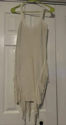 Marciano Super Stretch Body Con Bandage Dress XS Fringe Viscose Blend - Image 1 of 4