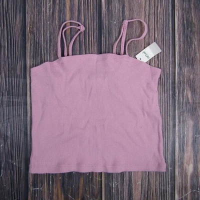 Aerie Ribbed Camisole Tank Top Womens Medium Pink Spaghetti Strap Adjustable - Image 1 of 4