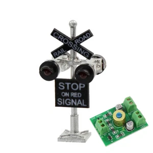1 set N Scale Crossing Railroad Signal 4 heads LED made Circuit board flasher - Picture 1 of 7