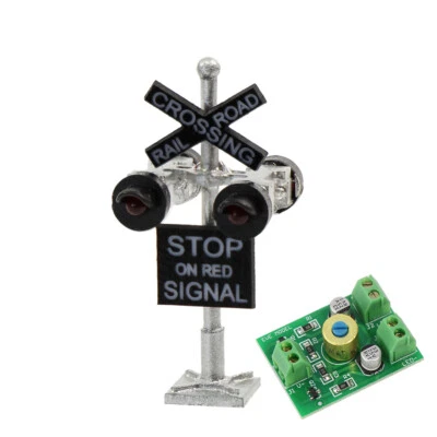 1 set N Scale Crossing Railroad Signal 4 heads LED made Circuit board flasher - Image 1 of 4